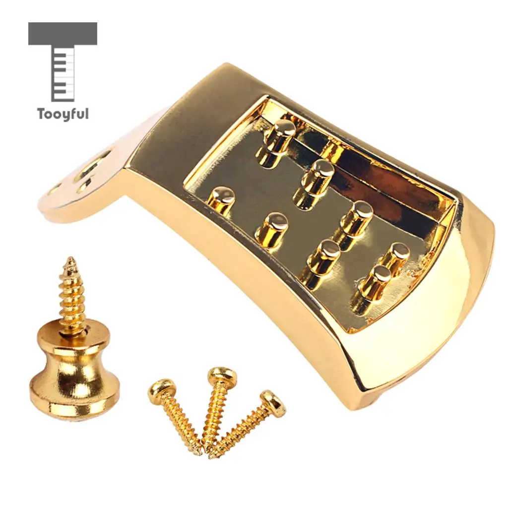 Tooyful Zinc Alloy Triangle 8 Strings Guitar Mandolin Tailpiece w/Screws Strap Buttons Parts
