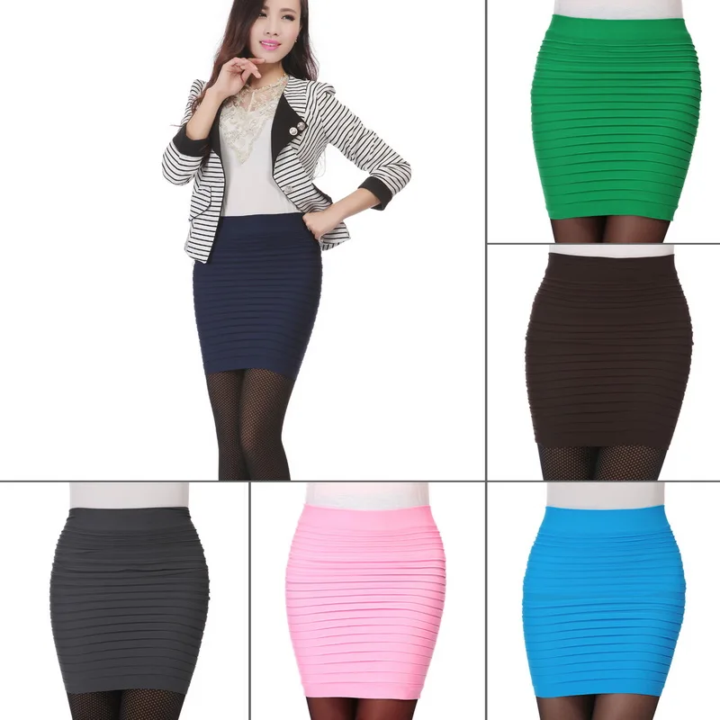

SHUJIN 2019 Hot Spring Summer Women High Waist Office Skirt Slim Casual Package Hip Short Skirt Lady Mini Sexy Pencil Skirt