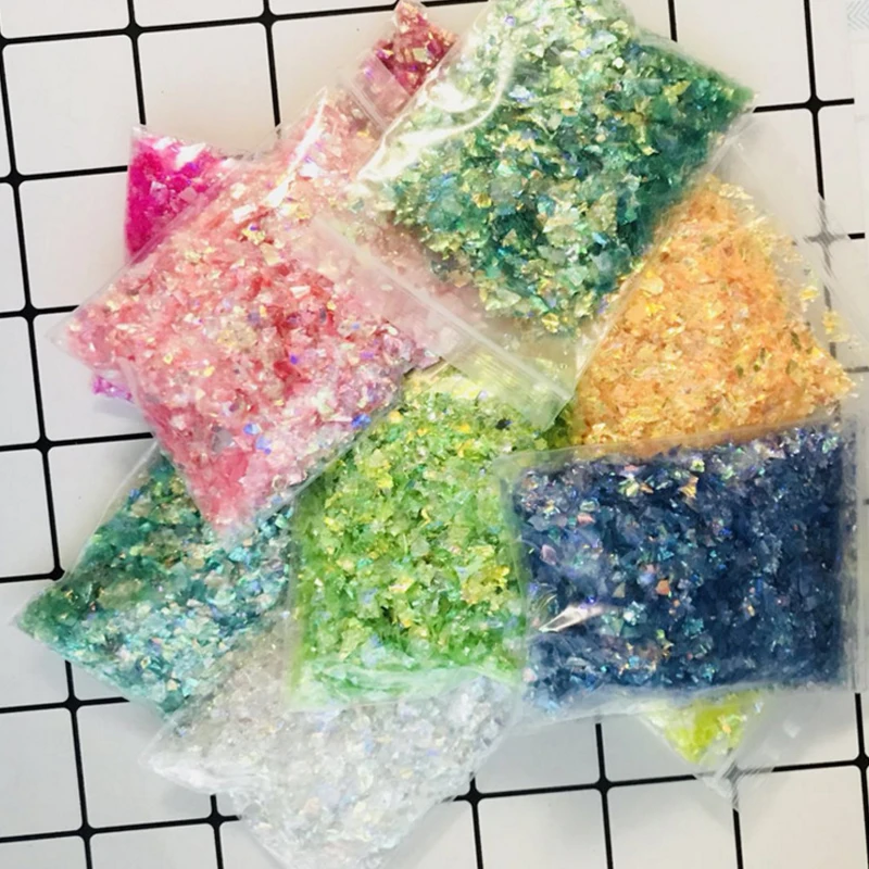 

8 colors party confetti slime irregular nail art decor crystal mud filler shell glitter sugar fragment Toys Party DIY Decoration