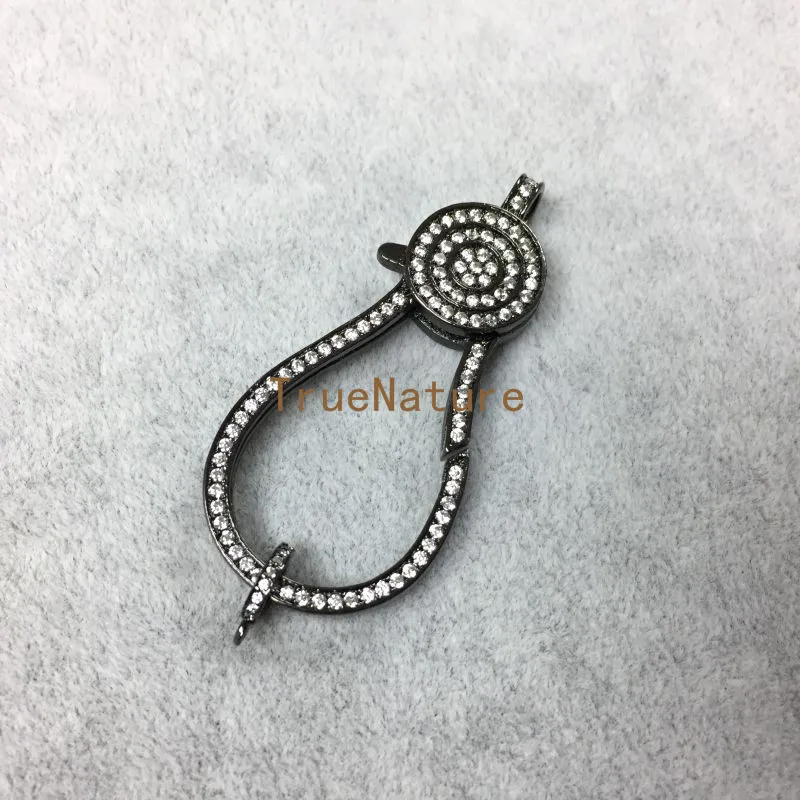 

New Arrival Black Lobster Clasps Charms Micro Pave Zircon Clasps Making Jewelry In 50*24 mm FC5185