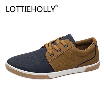 

LOTTIEHOLLY New Spring Men Casual Shoes Lace-Up Male Fashion Skateboard Shoes Men Soft Comfortable Sneakers Footwear #MS2033