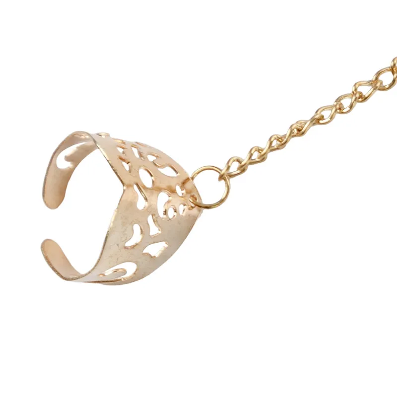 Imixlot индивидуальный полый Открытый браслет панк золотой серебряный браслет с кольцом для женщин с колокольчиками