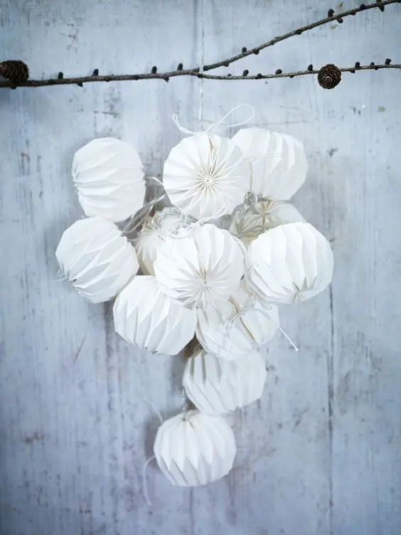 Buy Fairy Lights White Pleated Paper Ball Lights Cross Pleated Lamps Paper