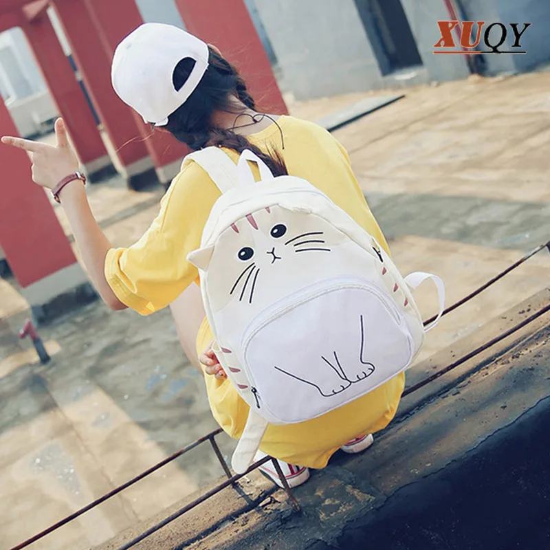 New Women Bag Funny Cartoon Cat Backpacks Personality Fashion Leisure Students Backpack MT100745