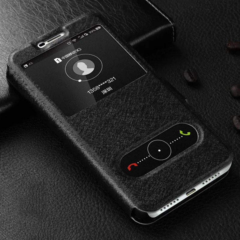 

For Huawei Y3 2017 Case 5.0 inch Luxury Quick View Window Flip Silk PU Leather Case For Huawei Y3 2017 Cover Mobile Phone Cases
