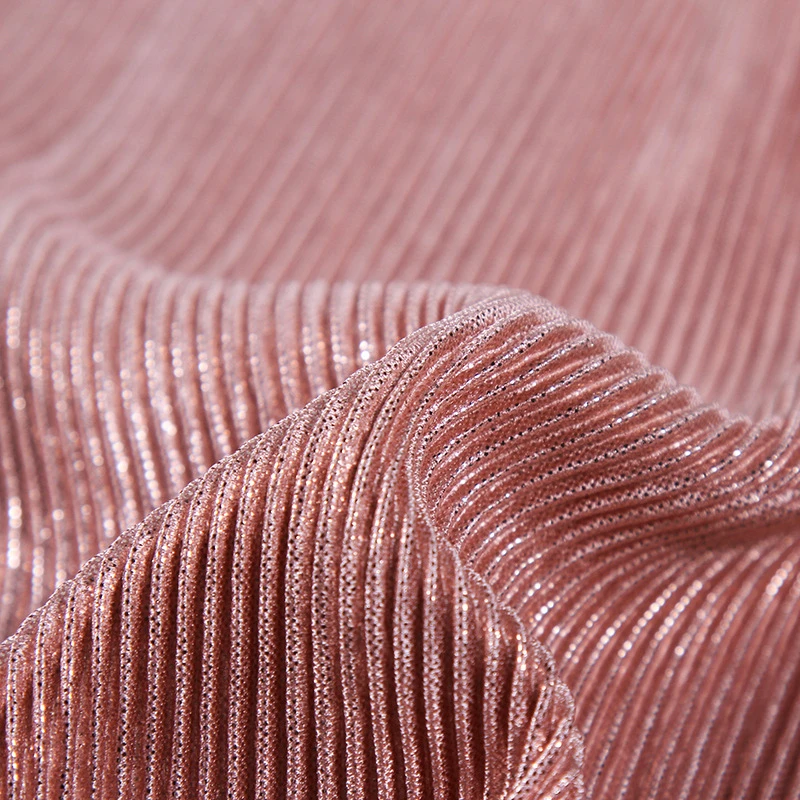 shimmer crushed shiny fabric pleated ...