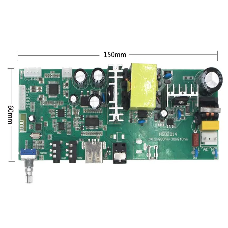 GHXAMP 2,1 сабвуфер Bluetooth усилитель доска(2*15 Вт ВЧ+ 30 Вт бас) Домашний кинотеатр оптического волокна энкодер u-диск AUX AC85V-260V