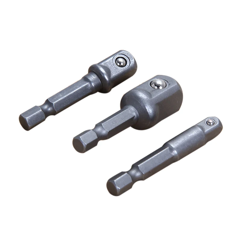 Prcatical 3pcs Socket Adapter Drill Bits Mayitr Hex Shank 1/4" 3/8" 1/2" Impact Driver Tool Steel Extension Drill Bits Hot Sell