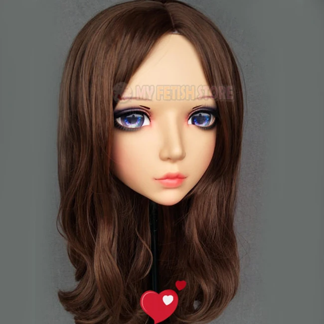 Yan-06) женский сладкий девушка смолы половина головы маска кигуруми с BJD глаза косплей японского аниме ролевая маска Лолиты кроссдресс кукла - Цвет: Special makeup