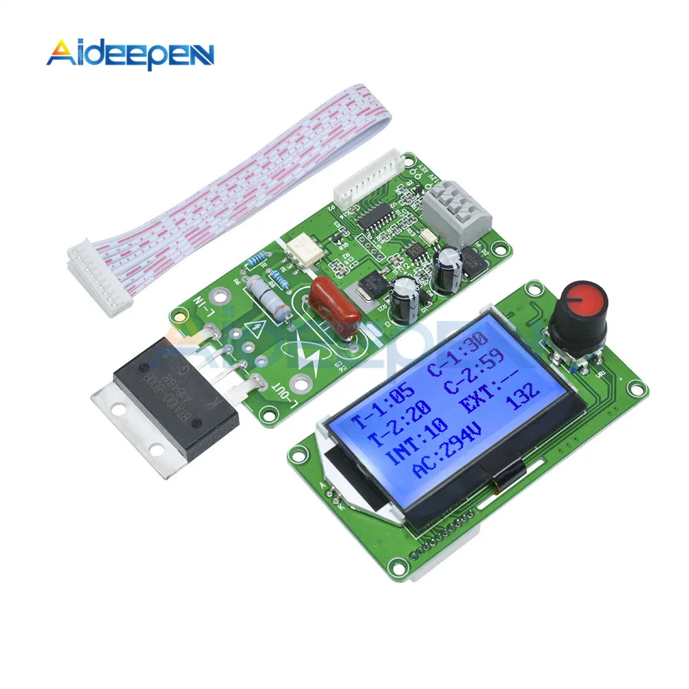 100A Digital LCD Spot Welder Welding Machine Double Dual Pulse Encoder Time Control Weld Module Board Electronic Controller
