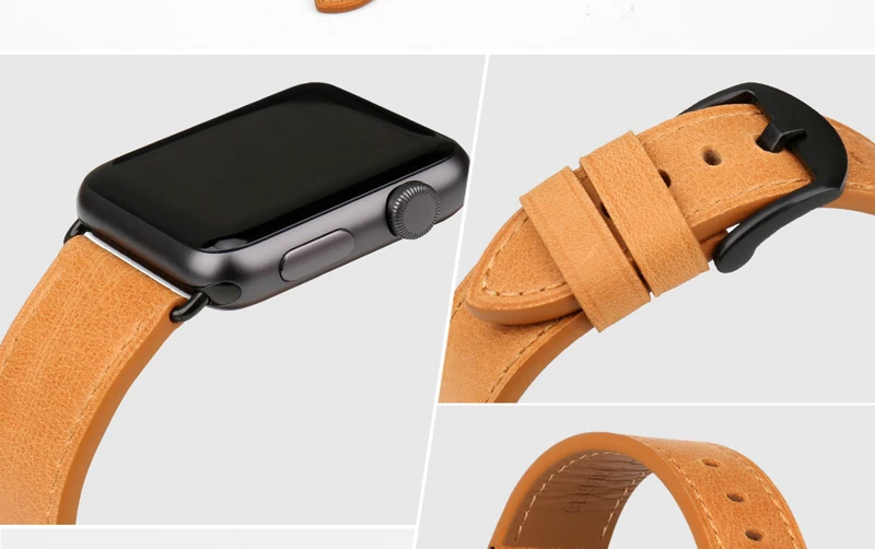 MAIKES аксессуары для часов из натуральной кожи для Apple Watch Band 44 мм 40 мм iwatch Band 42 мм 38 мм ремешки для часов серии 1-4 Браслеты