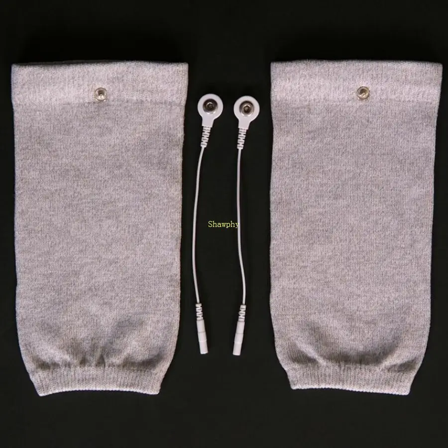 Медицинские импульсные массажные перчатки из серебряного волокна, проводящие массажные электродные перчатки+ 2,0 мм кабель для машины Tens