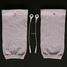 Медицинские импульсные массажные перчатки из серебряного волокна, проводящие массажные электродные перчатки+ 2,0 мм кабель для машины Tens