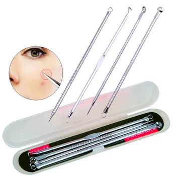 

5pcs/Set Antibacterial Acne Needle Removal Kit with Box Acne Pimple Extractor Blackhead&Blemish Removal Tools limpeza de pele