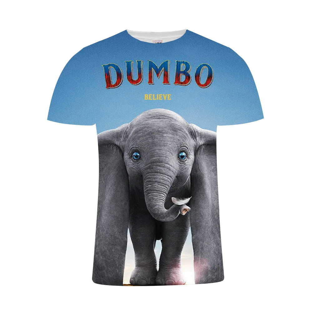 Харадзюку Лето хип хоп для женщин мужчин 3d принт мультфильм Dumbo Милая футболка Kawaii унисекс мужской, женский, для пар короткий топ mujer уличная