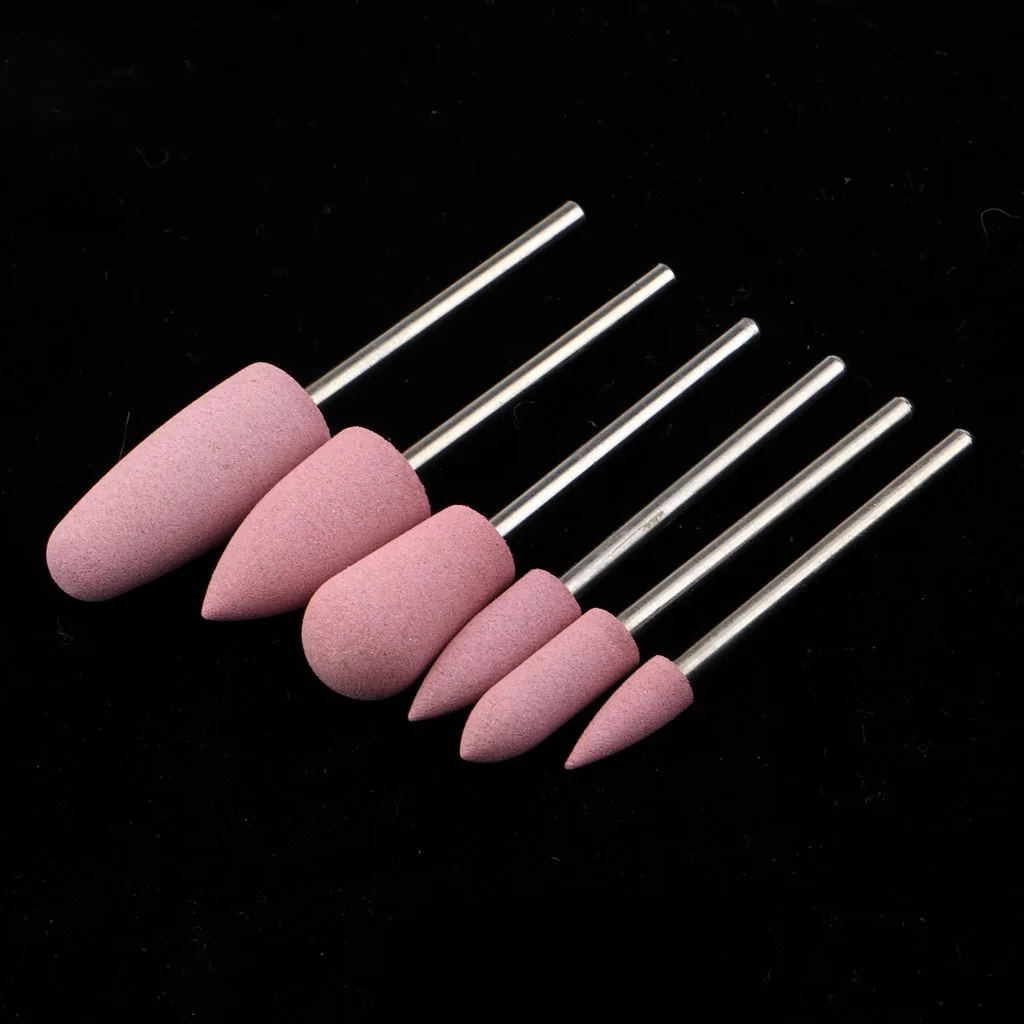 6pcs Hard Wearing Silicone Nail Drill Bits Electric Polishing Grinding Buffing Head Manicure Buffer