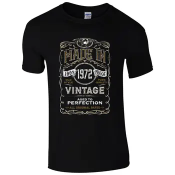 

Made in 1972 T-Shirt Born 45th Year Birthday Age Present Vintage Funny Mens Gift "Short Sleeves Cotton T Shirt " Tricolor