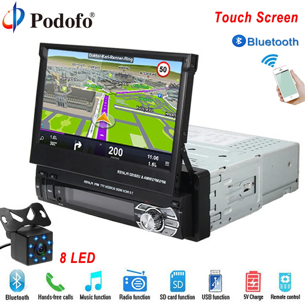 Podofo Universal Autoradio Bluetooth GPS Car Multimedia ...