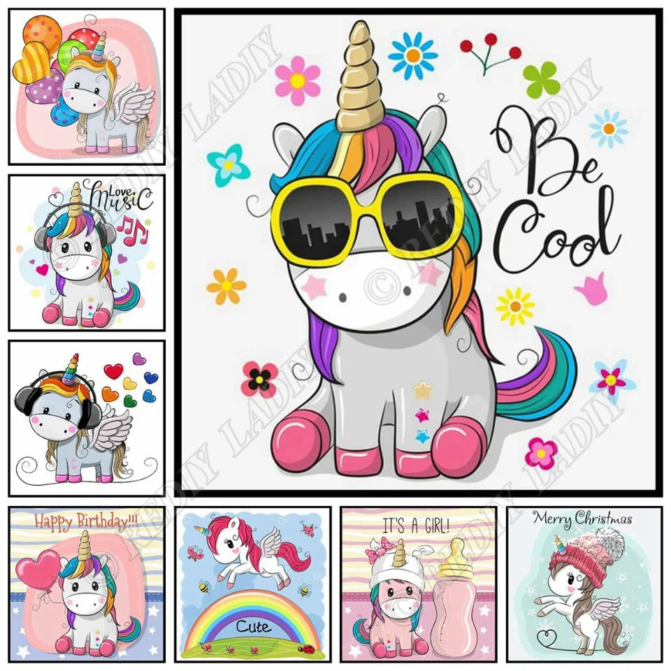 Cuadro De Mosaico Cuadrado Completo Redondo Bordado De Diamante Cristal Dibujo Unicornio Diy Pintura De Diamantes Punto De Cruz Pasatiempos Y Artesanias Pintura De Punto De Cruz De Diamantes Aliexpress
