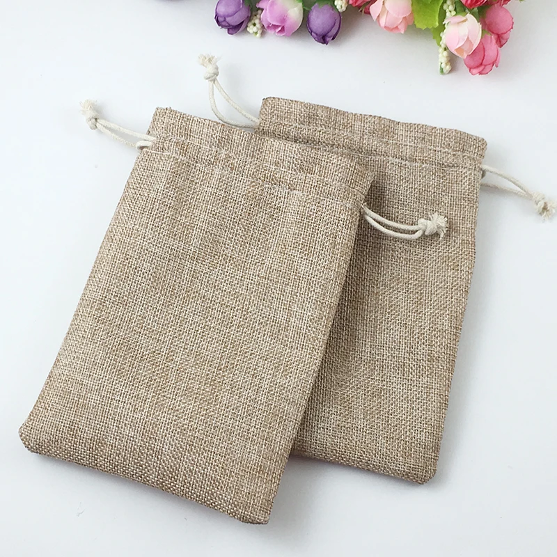 

7x9cm 300pcs Gifts Bags With Drawstring Jewelry Gift Pouch Bags Jute Small Bag For Women 2016 Packaging Display Sack Bag