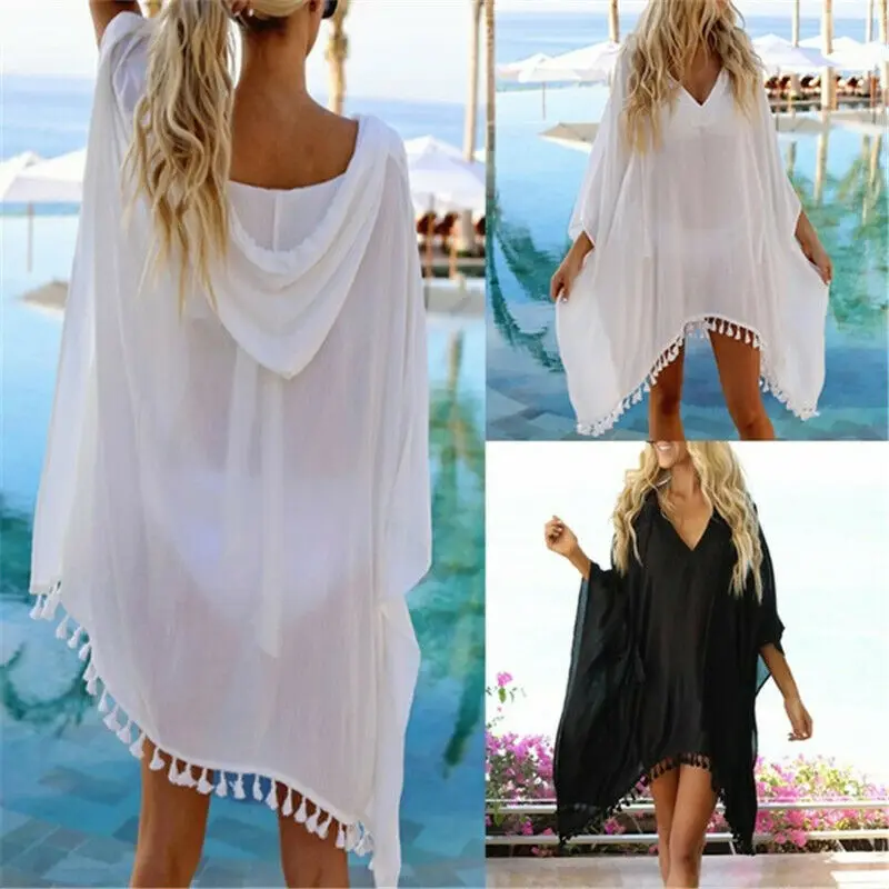 Hirigin Womens Bikini Cover Up Swimwear Beach Maxi Wrap Skirt Sarong Kimono Kaftan Dress - 4.00003E+12