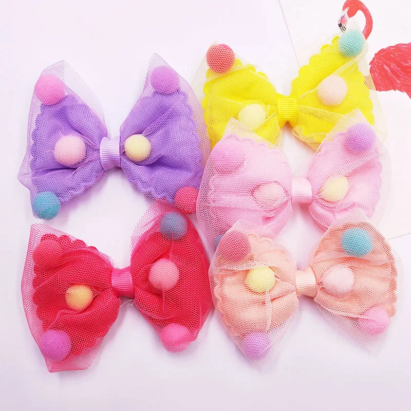 

10pcs/lot 9*7cm gauze bowknot DIY handmade bowknot Appliques for children's hair accessories