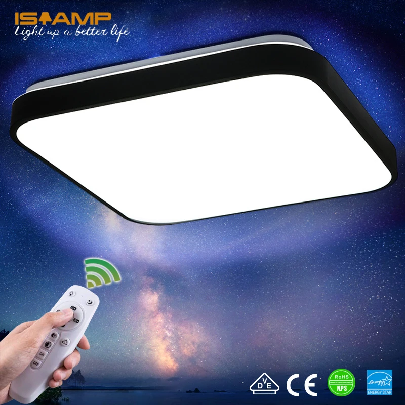 

ISRAMP bedroom ceiling lights with dimmer remote control wireless controling led lights for living room dining room 24W-48W