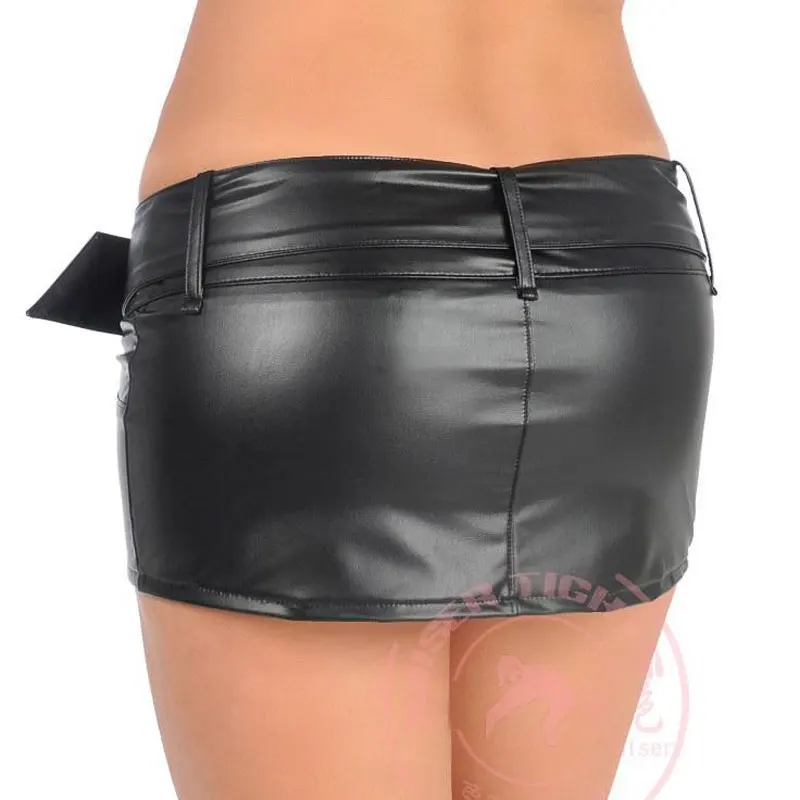 Сексуальная Женская ПВХ блестящая микро мини юбка PU латексная искусственная кожа юбка панк облегающая бедра тонкая низкая талия юбка карандаш с поясом размера плюс