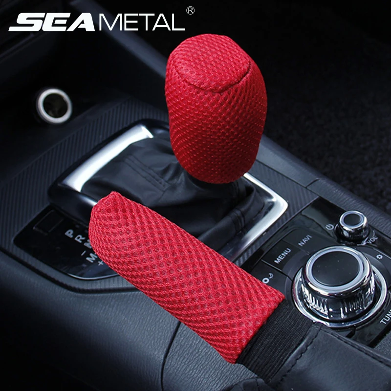 

Car Handbrake Covers Gear Shift Collars Gear Shift Knob Cover Protect 5 Speed Auto Anti Slip Handle Sleeve Universal Accessories
