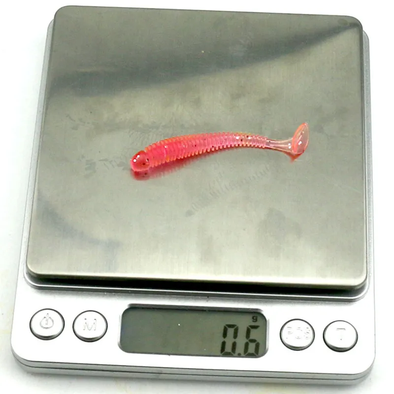 Artificial Lure 50pcs 0.6g/5.5cm for Shad UL Fishing Worm Swimbait Jig Head Soft Lure Fly Fishing Bait Fishing Lure  