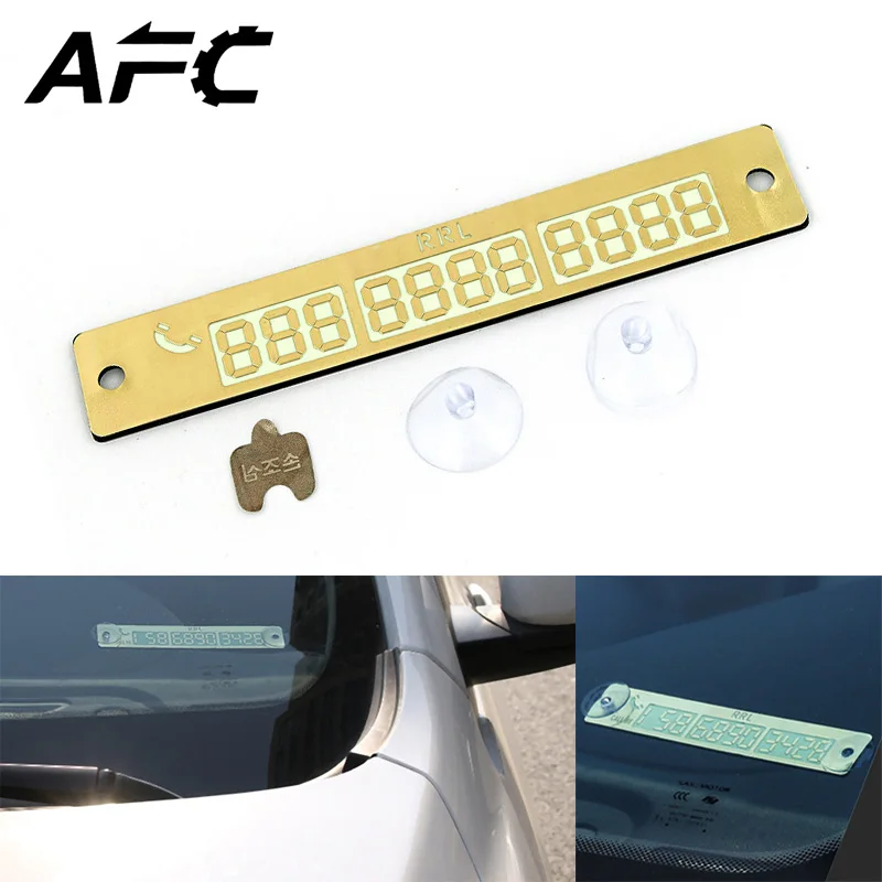 

Auto Car Temporary Car Parking Card Telephone Number Card Night Light Sucker Plate Car Styling Luminous Phone Number Card