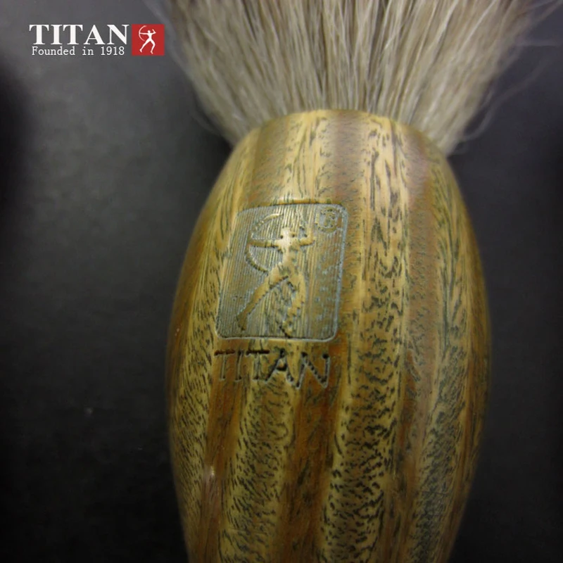 Мужская щетка для бритья Titan натуральная серебряная барсук зеленая эбеновая