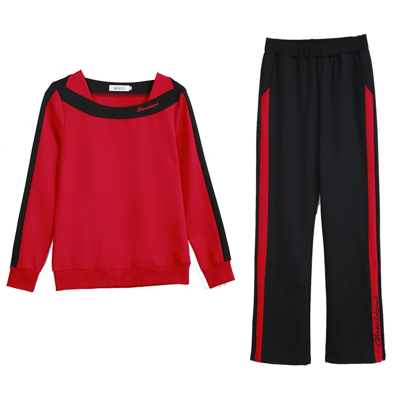 

Autumn Outfit Women Cotton Casual Suit Leisure Hoodies Sweatshirt Pants Pullover Top 2 Pcs Clothing Set Loose Trousers Plus Size