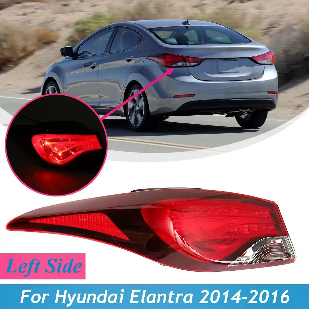 Задний светильник с ламповым жгутом для hyundai Elantra/GT/пара левый правый боковой тормоз задний автомобильный Стайлинг - Цвет: Left Side