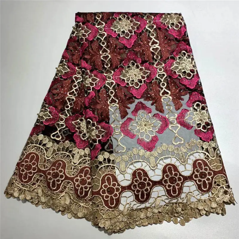 

ZQ!African Lace Fabric 2019 High Quality Lace Fabric Beautiful Applique Stones Lace For Nigerian Wedding Dress ! J52908