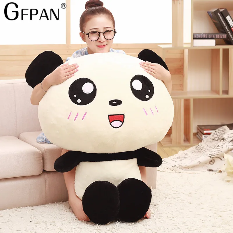 GFPAN 50 см Kawaii большая голова панда мягкие плюшевые игрушки чучело кукла милый мультфильм Подушка лучший подарок для детей ребенок
