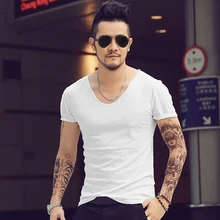Mens T-Shirts V-Neck all size Brand saints 2016 t shirts Hip Hop solid Men Cotton Bamboo Slim Fit Short Sleeve Fitness Tee