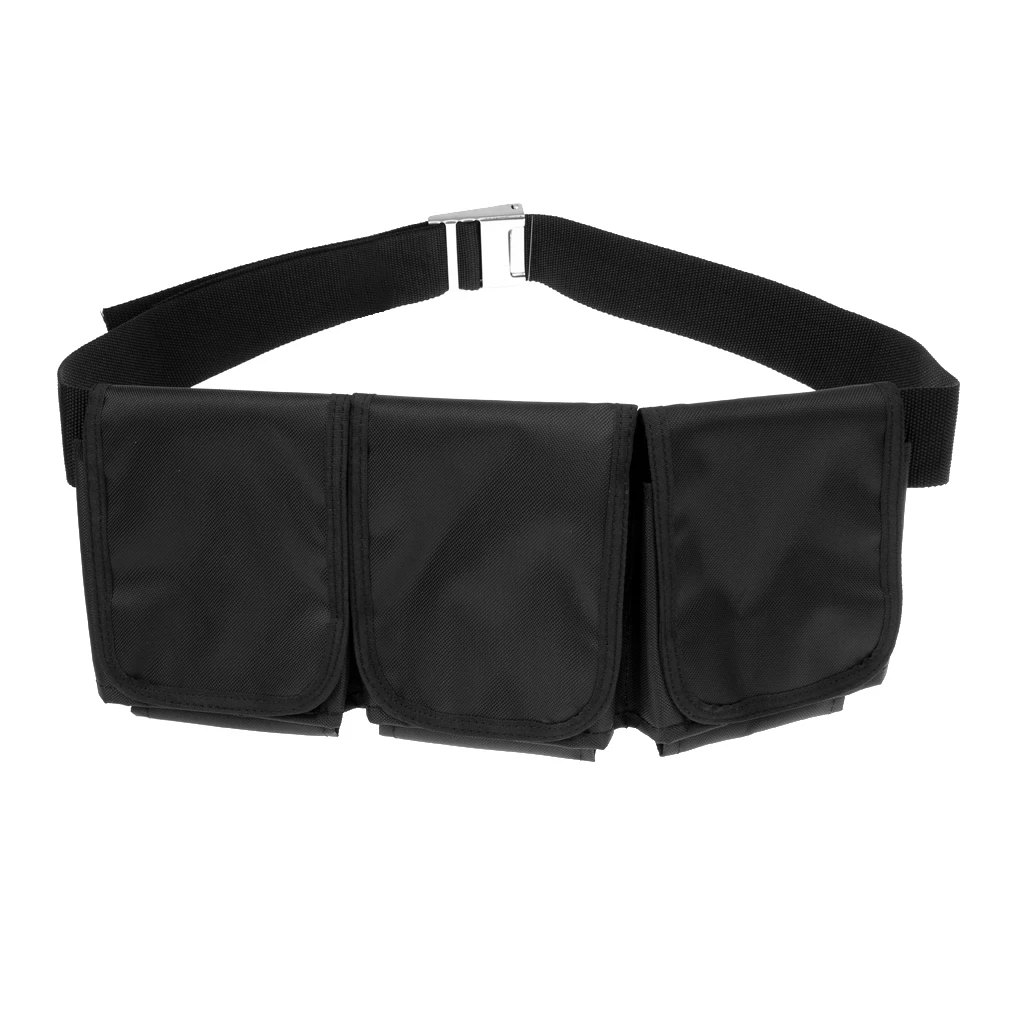 Perfeclan Durable Strong Weight Belt 3 Pocket Webbing Waist Strap For Scuba Diving Free Dive Scuba Diving 