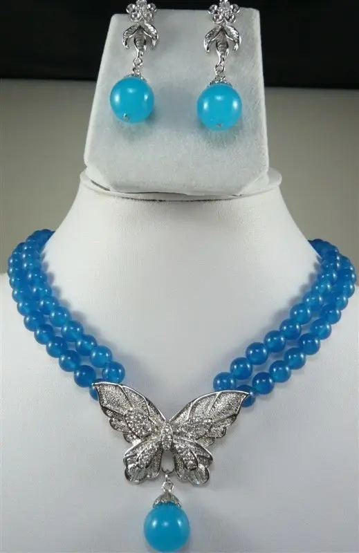 

shipping9 color-2 row pink/green/red/purple/blue jade/pearl/tiger eye necklace earring hot