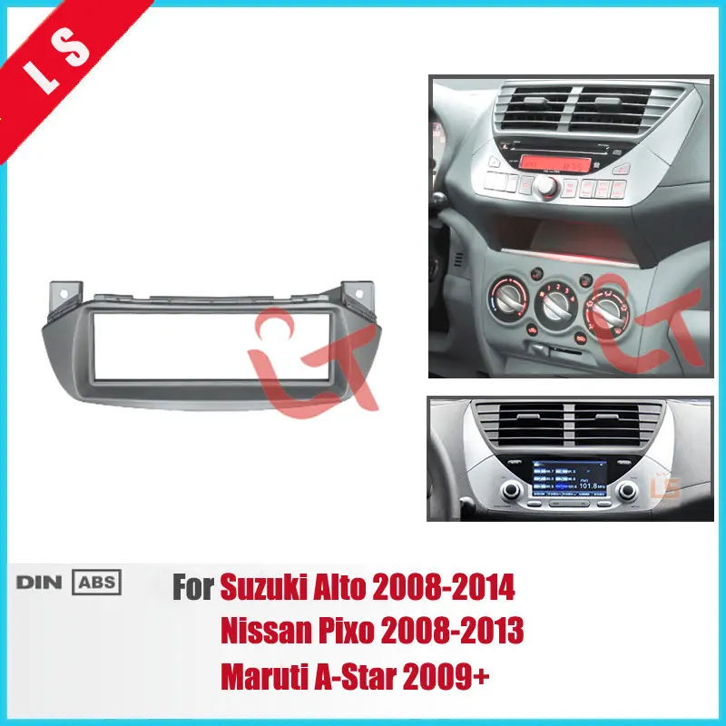 1DIN Car Radio Fascia for SUZUKI Alto NISSAN Pixo 2008+ Stereo Dash Fit Kit Install Fascia Face 