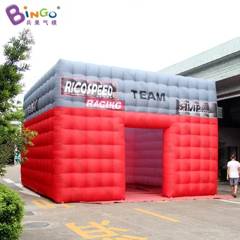

inflatable event tent, inflatable cube event tent, customized inflatable tent with red and grey color- toy tent