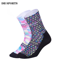 DH Спортивные Новые велосипедные носки мужские и женские удобные дышащие уличные велосипедные беговые носки наивысшего качества велосипедный брендовый носок оптом