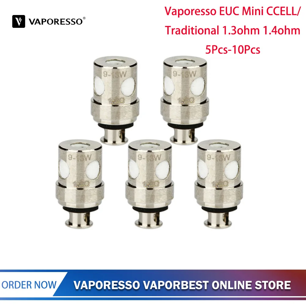 

5Pcs 10pcs Original Vaporesso EUC Mini CCELL EUC Mini Traditional Coil Head 1.3ohm 1.4ohm Atomizer Core For Drizzle Tank