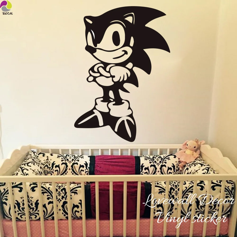 Us 8 54 17 Off Cartoon Sonic The Hedgehog Wall Sticker Baby Nursery Kids Room Cute Animal Anime Sonic Wall Decal Children Room Vinyl Home Decor In