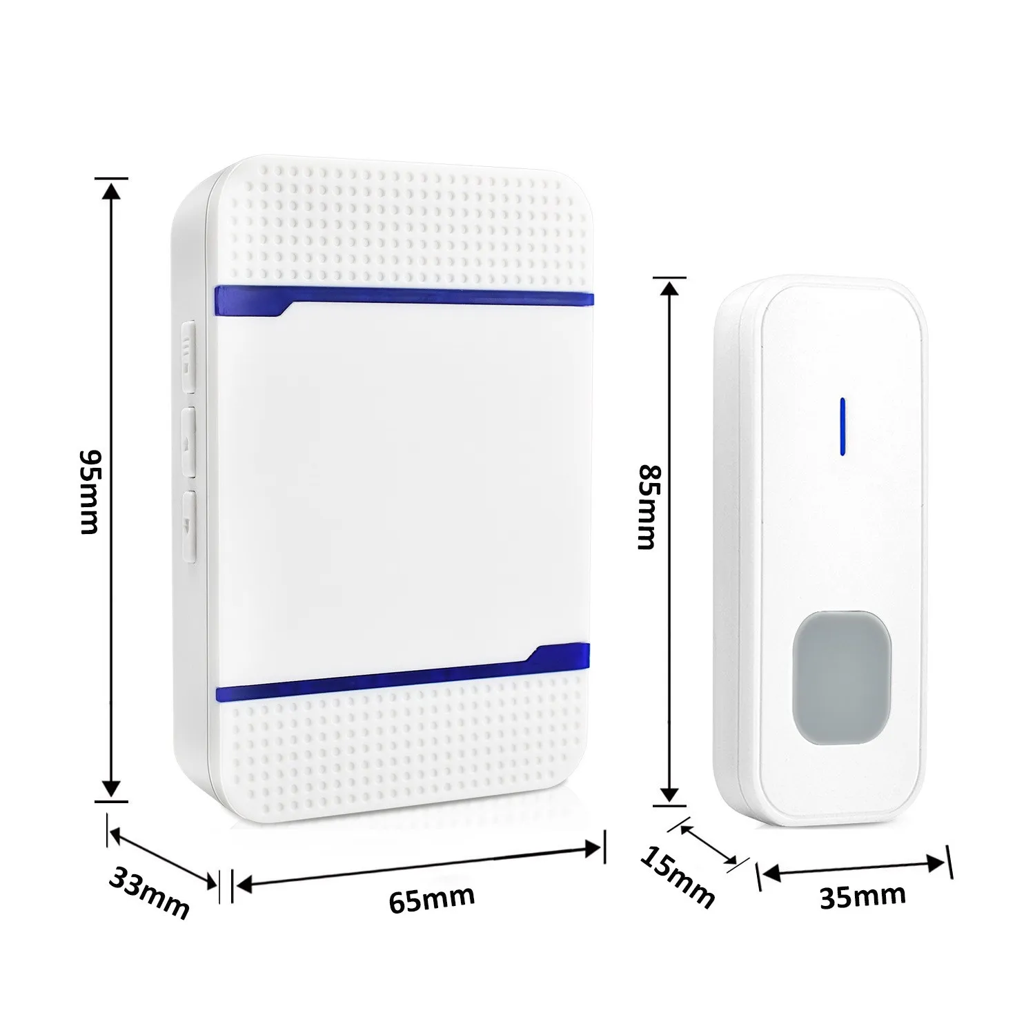 AUGIENB White/Black Welcome Wireless Doorbell 55 Chime Cordless Waterproof Doorbells 300M Range Door Bell Wired US EU Plug AUGIENB White/Black Welcome Wireless Doorbell 55 Chime Cordless Waterproof Doorbells 300M Range Door Bell Wired US EU Plug