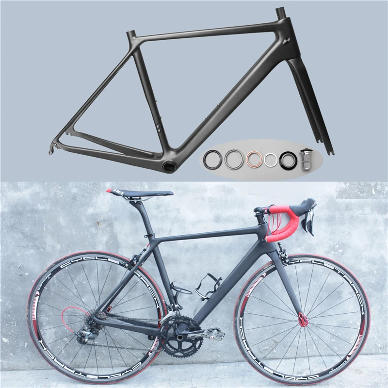 New arrival 2017 ultra-light full carbon fiber bicycle carbon frame diy bb86 road frame Carbon fiber highway bicycle frame