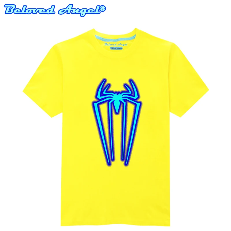 Хлопковая Детская летняя флуоресцентная футболка детская футболка с короткими рукавами с 3D рисунком в стиле аниме для мальчиков и девочек хип-хоп