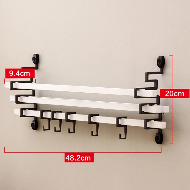  White wall hanging seasoning rack with hook hanging pendant kitchen kitchen shelf rack LU5181 - 32918525867