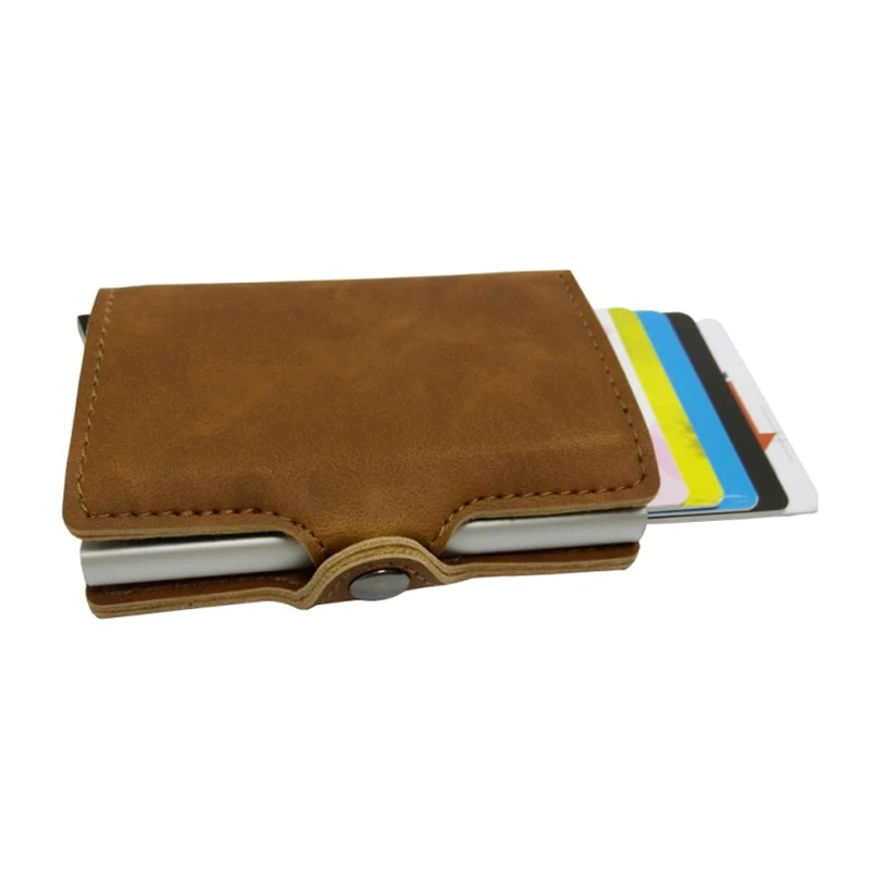 

Wholesale New Credit Card Holder Business Men Card Holders Fashion RFID Card Id Holders Automatical Aluminium Bank Card Wallets