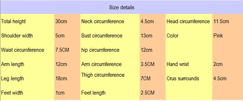 12 dolls size details_